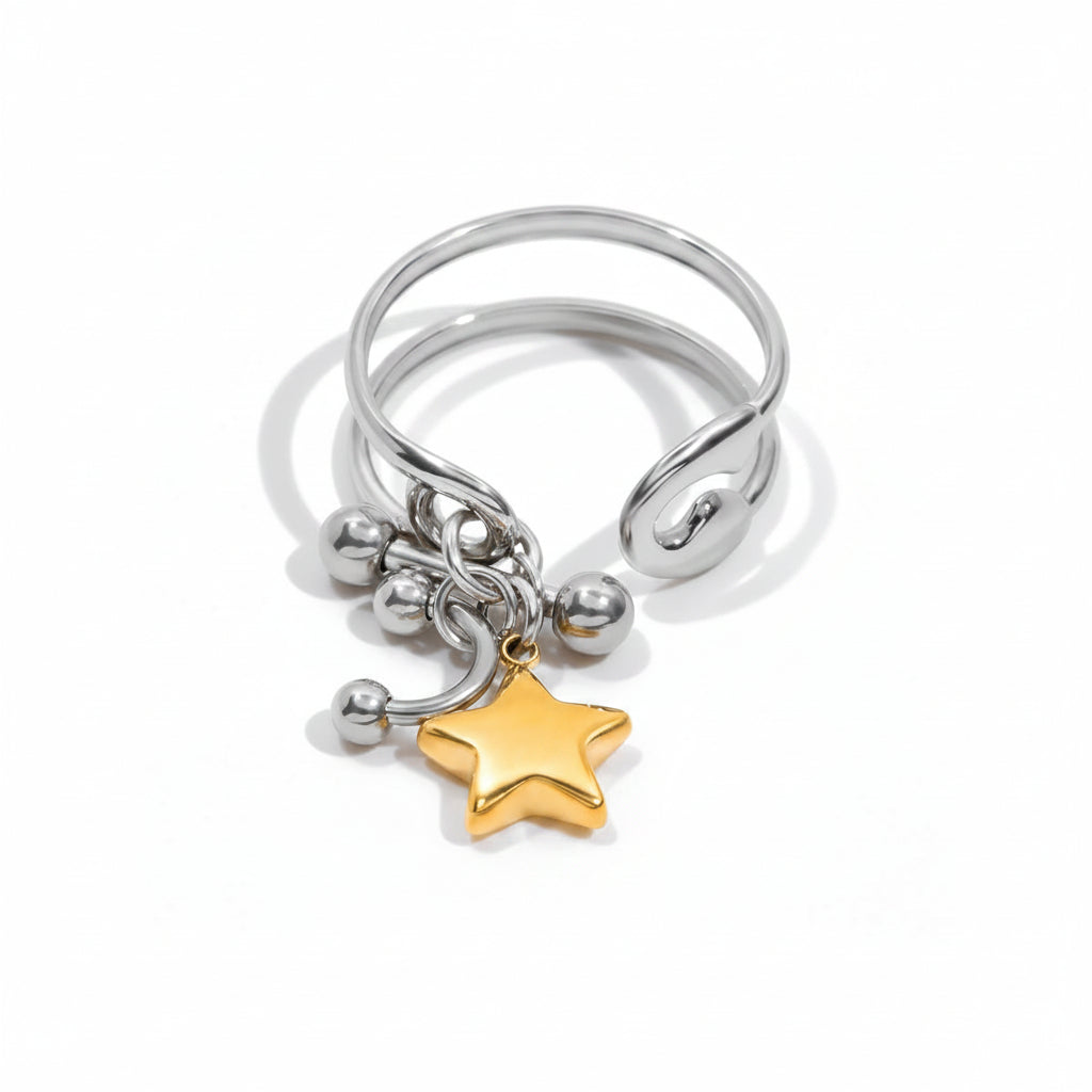 Piercing Gold And Silver Ring