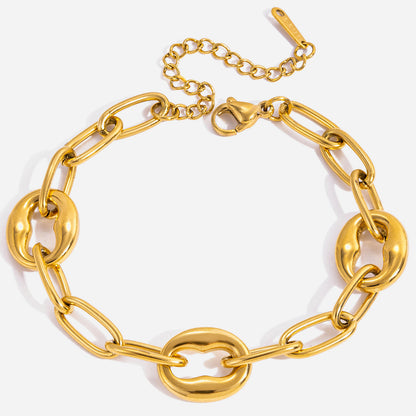 Jingqiao Design Sense - Modern Minimalist 18K Gold Stainless Steel O-Shaped Basic Chain Stainless Steel Bracelet Jewelry Wholesale